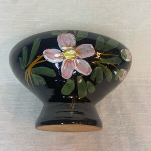 Vintage Melrose Italy MCM Terracotta Pottery Planter Vase Black Pink Green